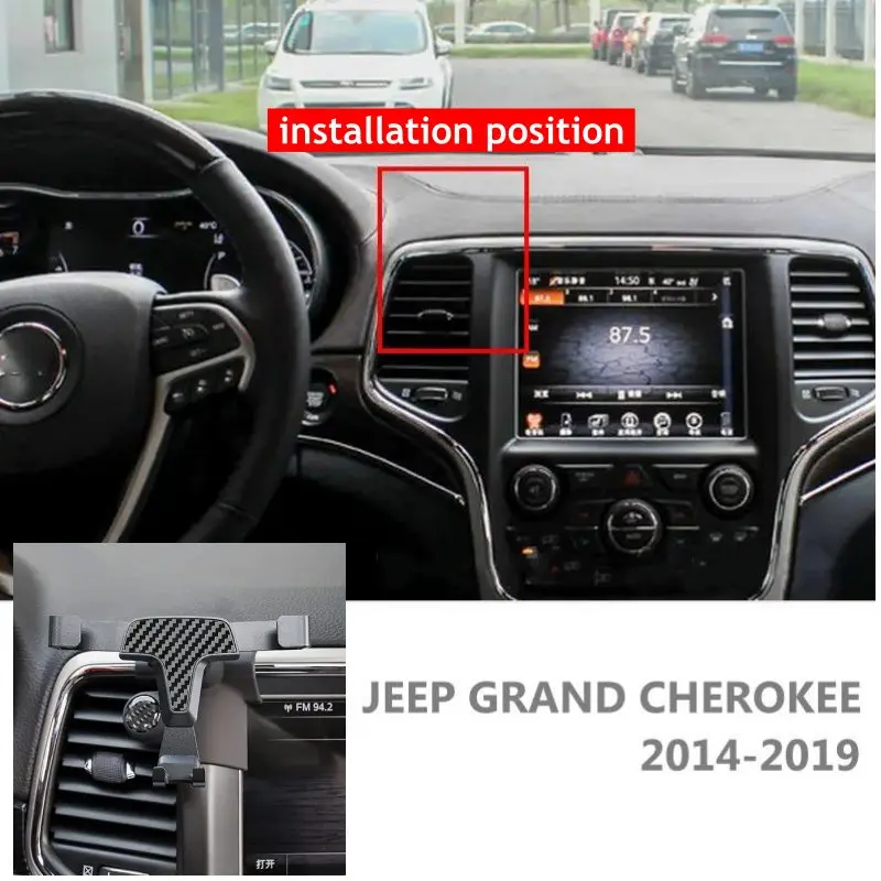 Phone Holder For Jeep Grand Cherokee 2014-2019 Air Vent Mount Mobile Phone Support Stand Car Accessories
Phone Holder For Jeep Grand Cherokee 2014-2019 Air Vent Mount Mobile Phone Support Stand Car Accessories