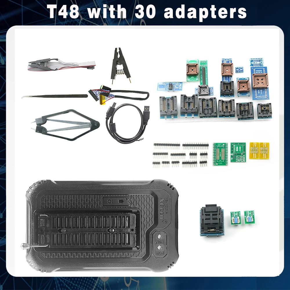 XGecu T48 (TL866-3G) программатор + ISP кабель + 30 полный комплект адаптеров поддержка 31000 + ICs для SPI/Nor/NAND Flash/EMMC BGA/TSOP/SOP/PLCC
XGecu T48 (TL866-3G) программатор + ISP кабель + 30 полный комплект адаптеров поддержка 31000 + ICs для SPI/Nor/NAND Flash/EMMC BGA/TSOP/SOP/PLCC
