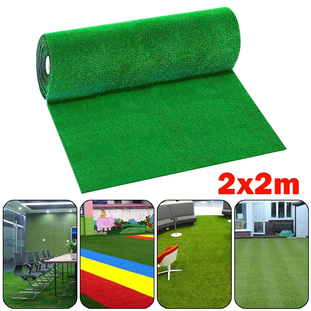 

2M Artificial Grass Carpet Green Fake Synthetic Garden Landscape Lawn Mat Turf Artificial Lawns Children Playing Mat Decoration