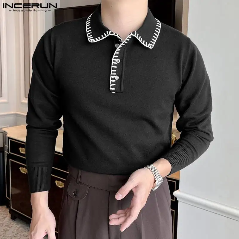 Топы INCERUN 2023, красивые мужские контрастные трикотажные рубашки в Корейском стиле, Повседневная хорошо облегающая универсальная блузка с лацканами, Женская
Топы INCERUN 2023, красивые мужские контрастные трикотажные рубашки в Корейском стиле, Повседневная хорошо облегающая универсальная блузка с лацканами, Женская