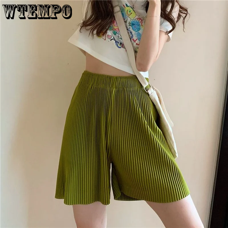 

WTEMPO Sports Shorts Female Summer High Waist Student Loose Slimming Wide-leg Pants Women Loose Casual Five-point Pants