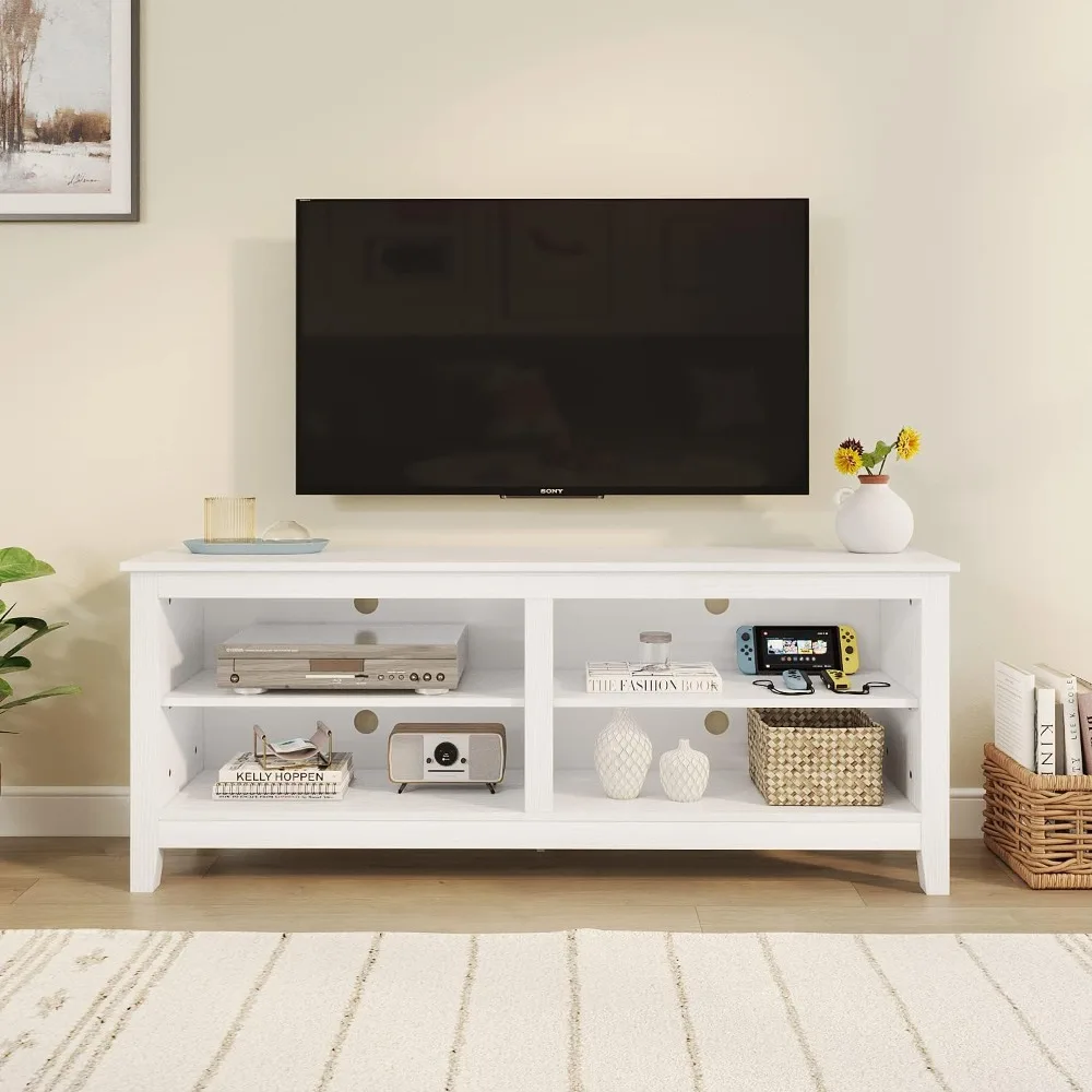 

Panana TV Stand, Classic 4 Cubby TV Stand for 60 inch TV, Entertainment Center Media Television Stand for Living Room