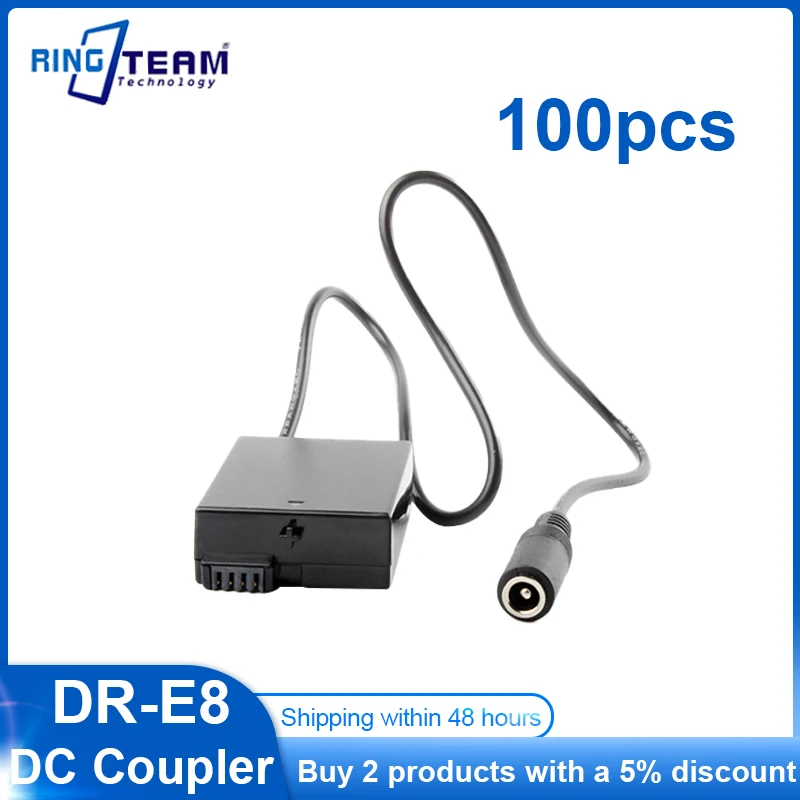 

100pcs DR-E8 DR E8 DRE8 DC Coupler LP-E8 Dummy Battery for Canon EOS Cameras T2i T3i T4i T5i 550D 600D 650D 700D Kiss X4 X5 X6