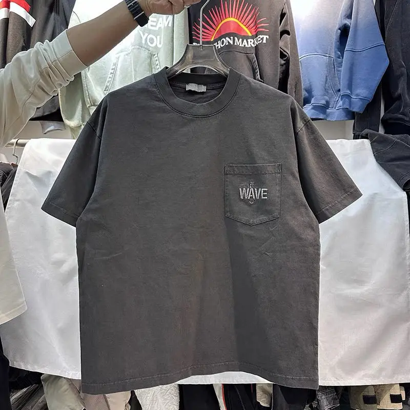 High Street Pocket Embroidered Letter Loose Hip Hop Oversize Retro Distressed Short Sleeve T-shirt
High Street Pocket Embroidered Letter Loose Hip Hop Oversize Retro Distressed Short Sleeve T-shirt