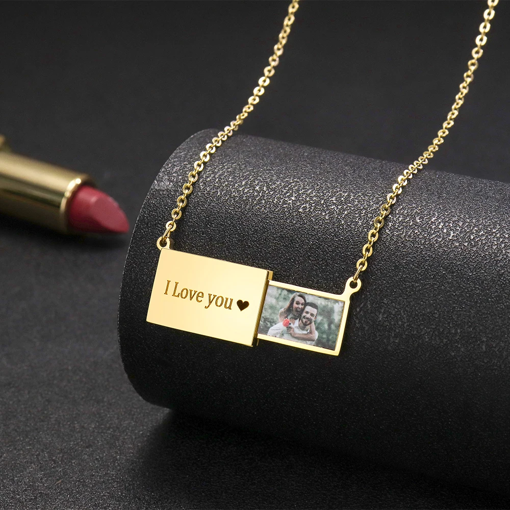 EthShine Custom Photo Message Envelope Necklace Stainless Steel Envelope pendant Necklace Jewelry Gift for Girlfriend Mother
EthShine Custom Photo Message Envelope Necklace Stainless Steel Envelope pendant Necklace Jewelry Gift for Girlfriend Mother