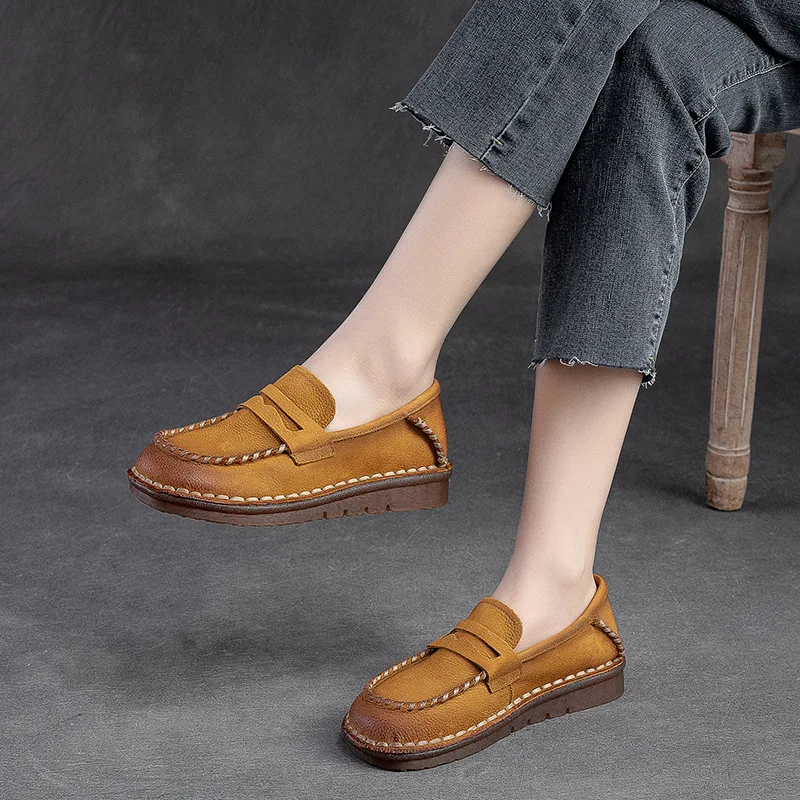 Birkuir Retro Loafers Flats Shoes For Women Luxury Sewing Soft Soles Genuine Leather Mum Shoes Luxury Elegant Ladies Shoes
Birkuir Retro Loafers Flats Shoes For Women Luxury Sewing Soft Soles Genuine Leather Mum Shoes Luxury Elegant Ladies Shoes