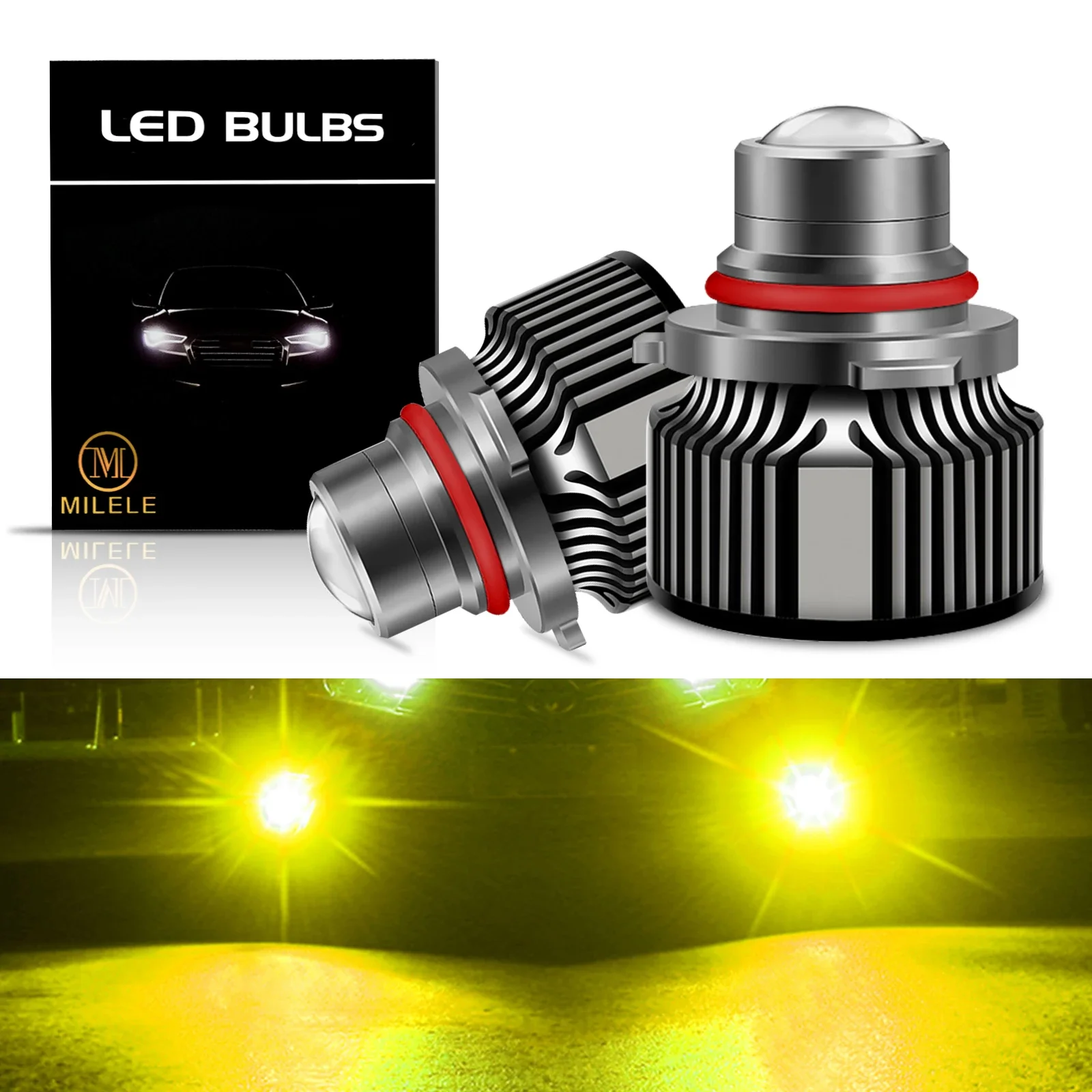 

Upgrade Your Car with 3000K 40W LED Headlight Bulbs, 9005 9006 HB3 HB4 H7 H8 H9 H11, Mini Bi-LED Projector Lens Fog Light Lens