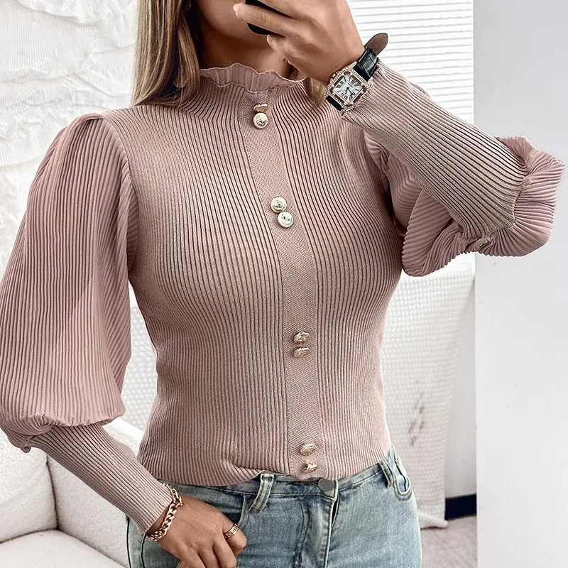 2024 Spring Summer New Women's Solid Color Gigot Sleeve Wooden Fastener Decoration Casual Top
2024 Spring Summer New Women's Solid Color Gigot Sleeve Wooden Fastener Decoration Casual Top