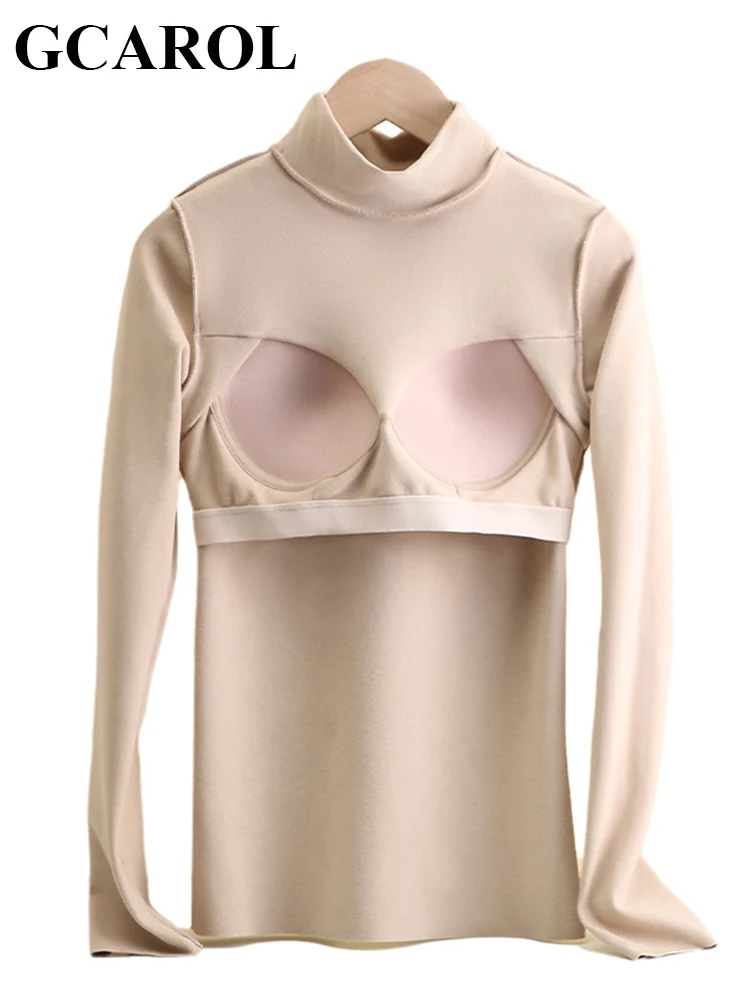 GCAROL Winter Double-side Velvet Thermal Underwear Top With Breast Pad Half High Collar Long Sleeve Warm Soft to Body Pullover
GCAROL Winter Double-side Velvet Thermal Underwear Top With Breast Pad Half High Collar Long Sleeve Warm Soft to Body Pullover