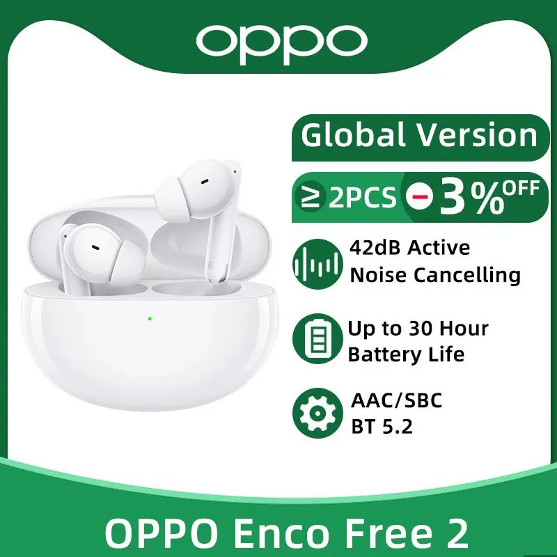 Global Version OPPO ENCO Free 2 TWS Earphone Wireless Bluetooth 5.2 Earbuds Active Noise Cancellation IP54 For OPPO Reno 9 Pro
Global Version OPPO ENCO Free 2 TWS Earphone Wireless Bluetooth 5.2 Earbuds Active Noise Cancellation IP54 For OPPO Reno 9 Pro
