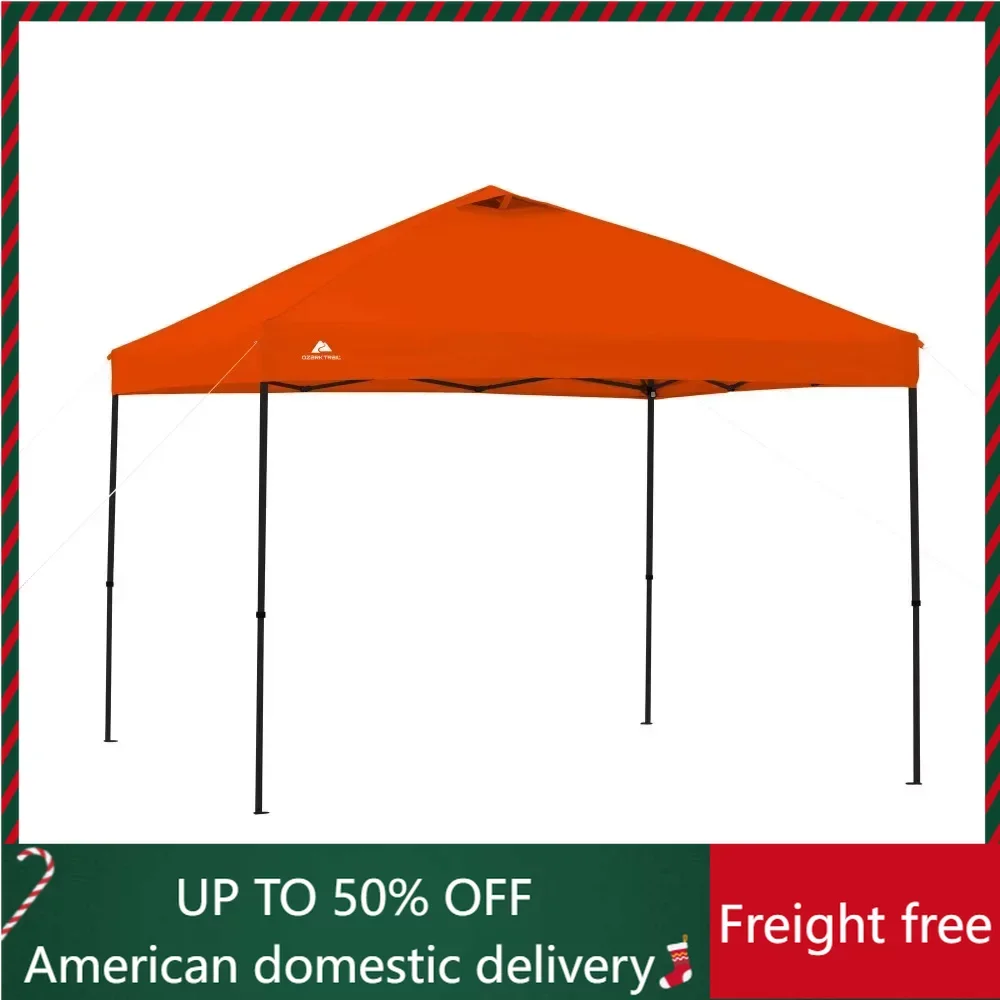 

10' X 10' Orange Instant Outdoor Canopy Camping Tent Travel Freight Free Tents Supplies Equipment Shelters