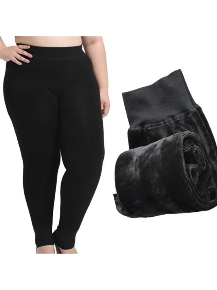 

Thick Warm Pants Winter Leggings Women Velvet Leggins Black Keep High Waist Trousers