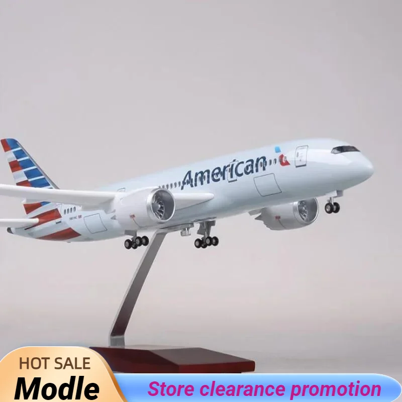 

47CM 1/130 Scale Airplane Boeing B787 Dreamliner Aircraft American Airlines Model W Light And Wheels Diecast Plastic Resin Plane