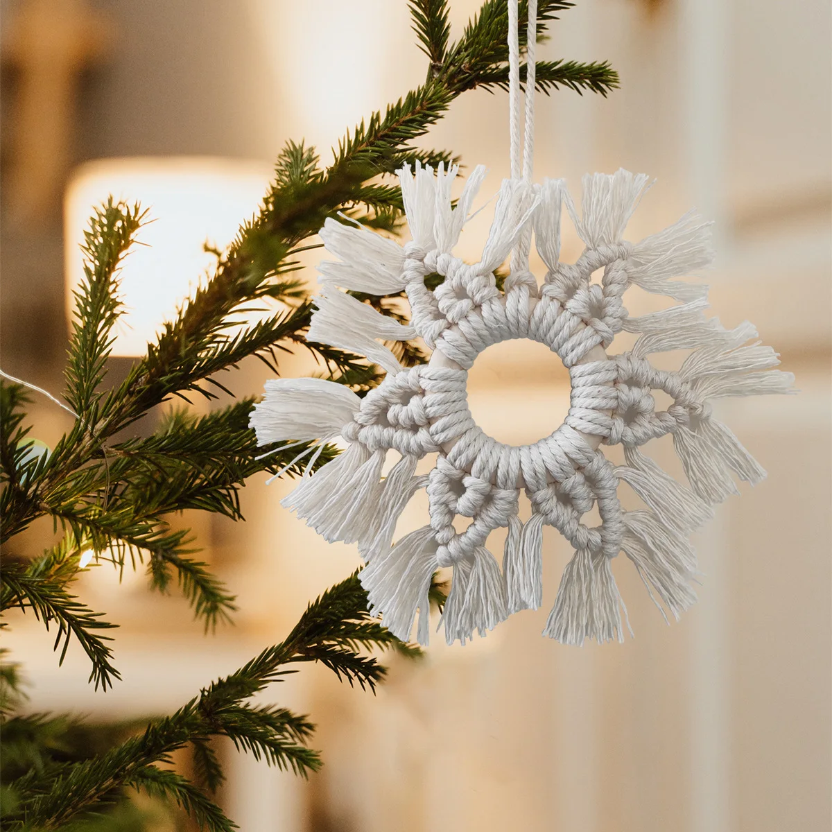 Nordic Handwoven Snowflake Ornament - Boho Christmas Pendant 8 S97d99bd2415e49d795cbeaa2abb3e4a4M