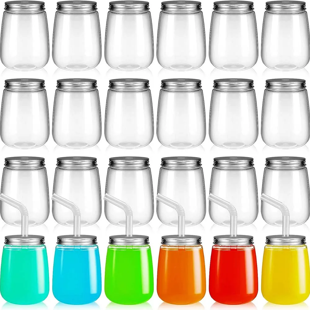 17oz U Shape Plastic Mason Jars Juice Jar with Aluminum Caps Straws PET Mason Jar for Water Milk Beverages Drink Bottles
17oz U Shape Plastic Mason Jars Juice Jar with Aluminum Caps Straws PET Mason Jar for Water Milk Beverages Drink Bottles