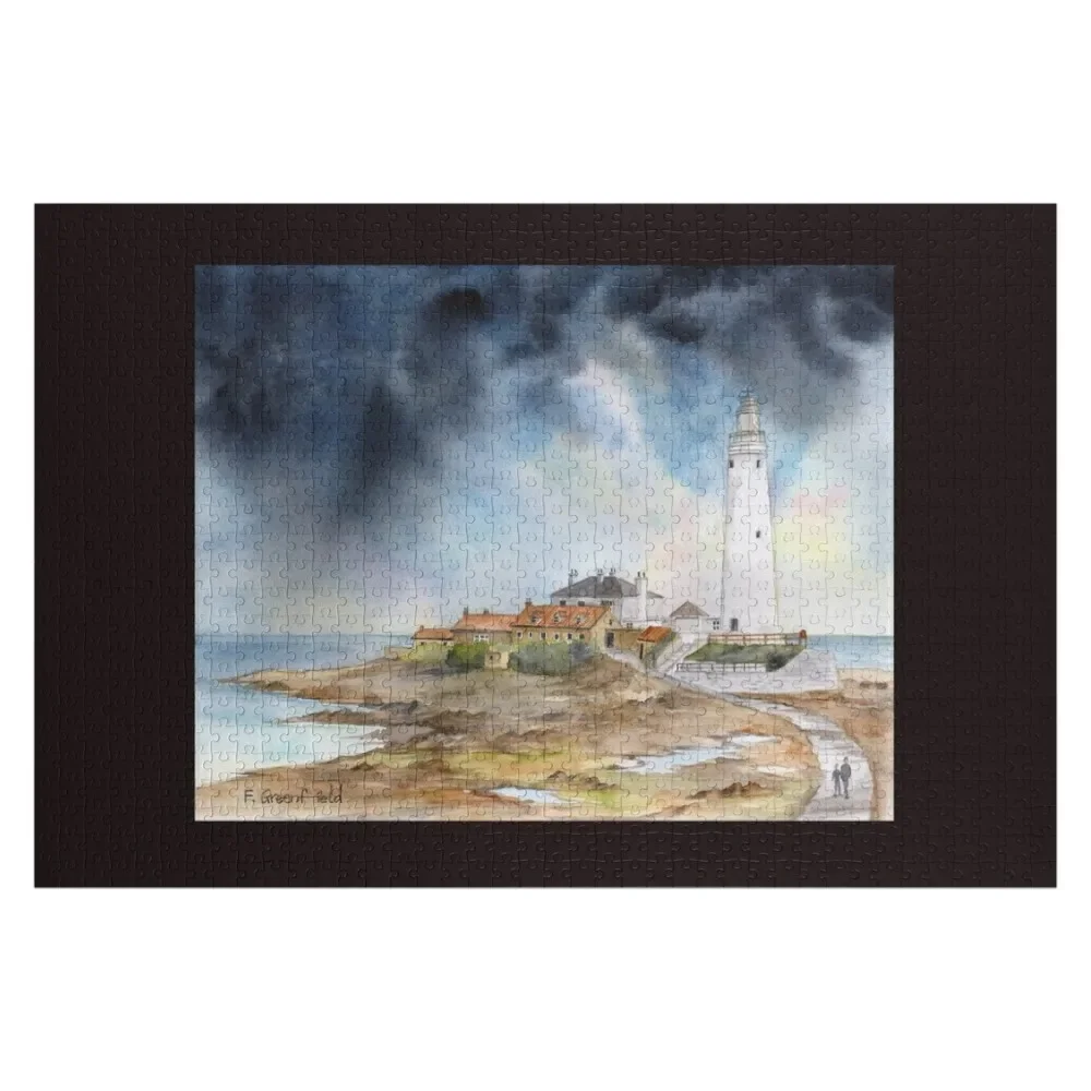 

St. Mary's Lighthouse Whitley Bay North England Jigsaw Puzzle Personalized Gift Ideas Customs With Photo Puzzle