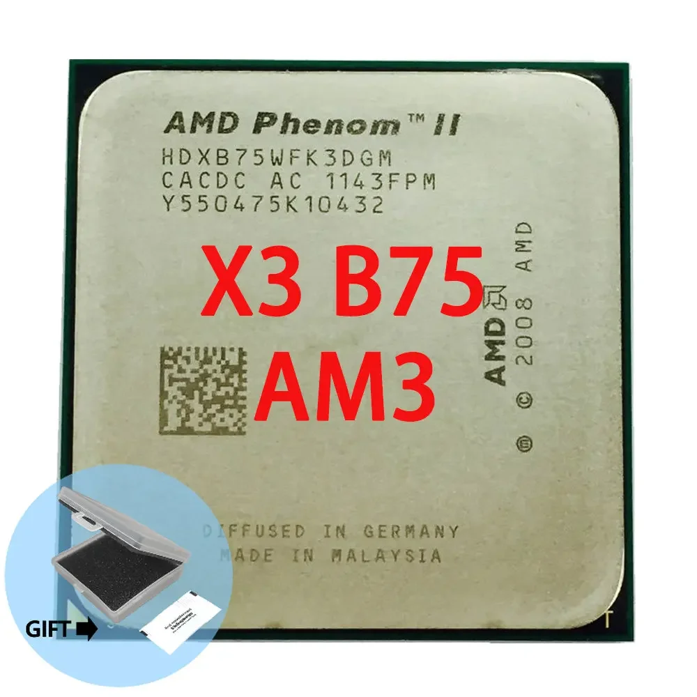 Трехъядерный процессор AMD Phenom II X3 B75 3,0 ГГц HDXB75WFK3DGI / HDXB75WFK3DGM разъем AM3
Трехъядерный процессор AMD Phenom II X3 B75 3,0 ГГц HDXB75WFK3DGI / HDXB75WFK3DGM разъем AM3
