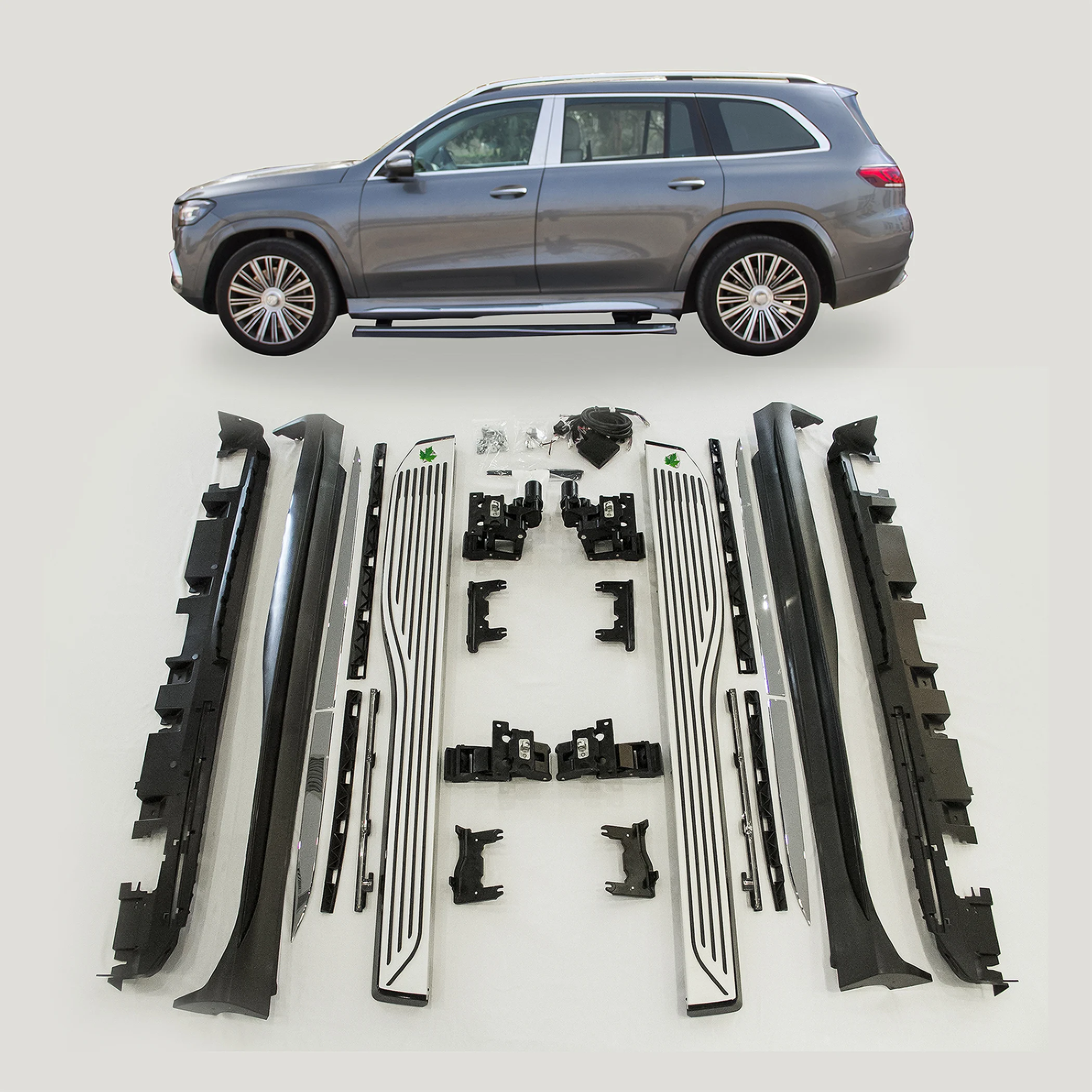 Origidal 1:1 GLS style electric side steps for Mercedes benz W167 gls 450/480/600 2020+ deployable running board.
Origidal 1:1 GLS style electric side steps for Mercedes benz W167 gls 450/480/600 2020+ deployable running board.