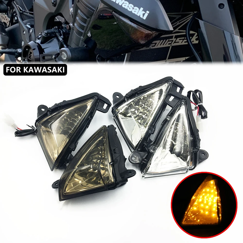 

Front LED Turn Signal Indicator For KAWASAKI ZX6R ZX10R NINJA 650R Z1000 Z750 Motorcycle Turning Light Blinker Lamp ZX-6R ZX-10R