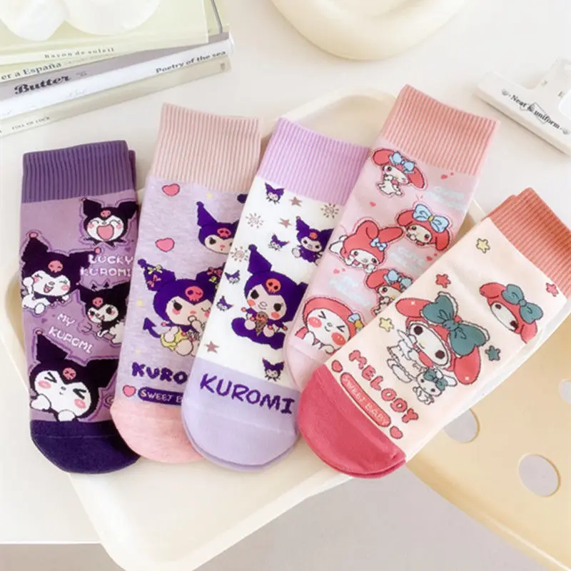 5Pcs Kawaii Sanrio My Melody Soft Socks Spring Autumn New Cute Cartoon Student Kuromi Warm Stocking Lovely Toys for Kids
5Pcs Kawaii Sanrio My Melody Soft Socks Spring Autumn New Cute Cartoon Student Kuromi Warm Stocking Lovely Toys for Kids