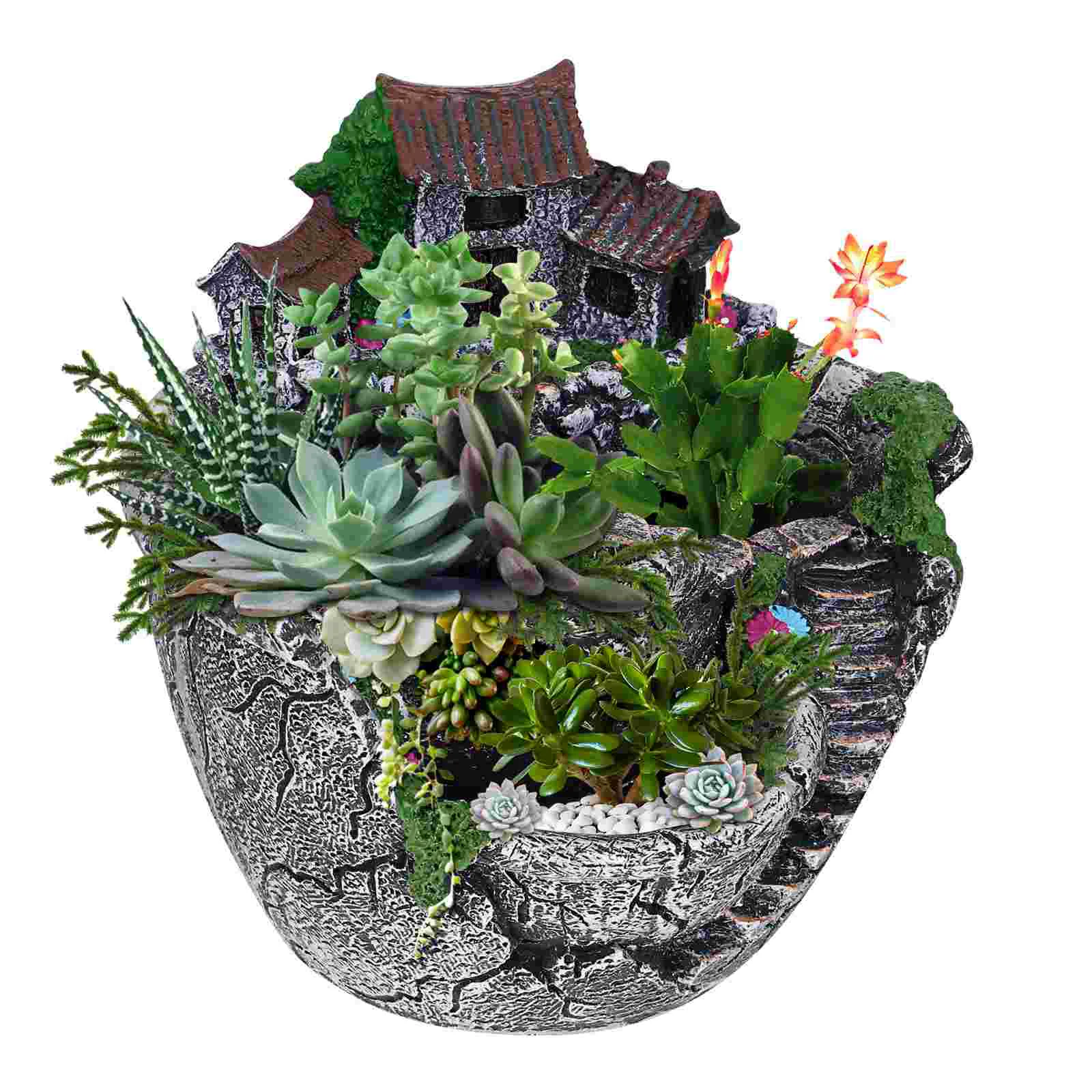 

Plants Pot Mini Flowerpot Cactus Container Planting Succulent Holder Planter Micro Landscape Decoration Green Creative Pots for