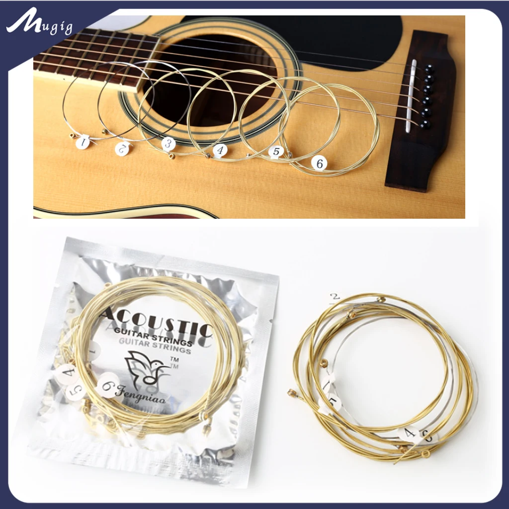 

Folk Guitar String Replacement Parts Acoustic Guitar Copper Core Strings Kit Musical Instrument Accessories 6pcs/set