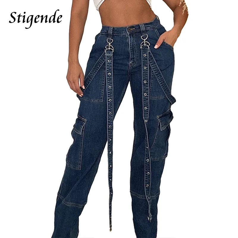 Stigende Straight Leg Cargo Jeans Women Patchwork Pocket Denim Trousers Hip Hop Streetwear Fashion Wide Leg Suspender Pants
Stigende Straight Leg Cargo Jeans Women Patchwork Pocket Denim Trousers Hip Hop Streetwear Fashion Wide Leg Suspender Pants