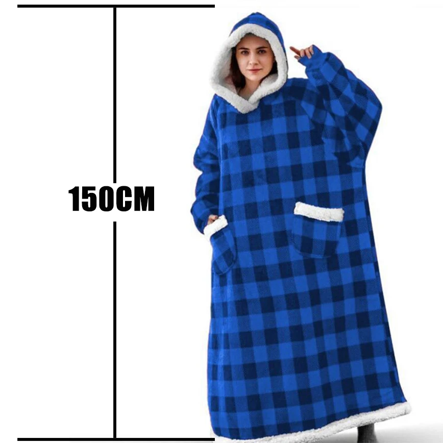 Oversized hoodie blanket with sleeves sweatshirt plaid winter fleece hoody women pocket female winter autumn 87 Mallzona S97e4cf7e68ab442a9022774a79940f48u Oversized hoodie blanket with sleeves sweatshirt plaid winter fleece hoody women pocket female winter autumn Mallzona