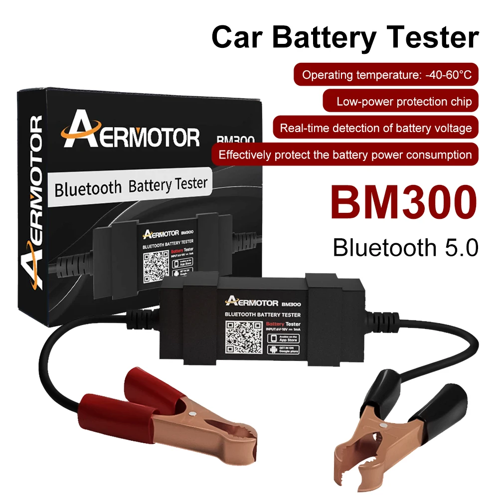 BM300 Car Battery Tester Wireless Bluetooth 4.0 12V Car Battery Testing Charging Cranking Test Tool Analyzer for Android iOS
BM300 Car Battery Tester Wireless Bluetooth 4.0 12V Car Battery Testing Charging Cranking Test Tool Analyzer for Android iOS