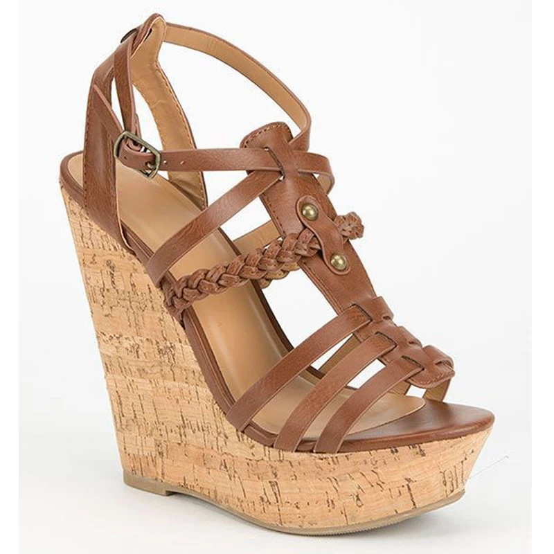 New Platform Wedge Sandal for Woman Summer Braided Brown Leather Straps Open Toe Gladiator Shoes Sexy Cutouts Dress Shoes
New Platform Wedge Sandal for Woman Summer Braided Brown Leather Straps Open Toe Gladiator Shoes Sexy Cutouts Dress Shoes