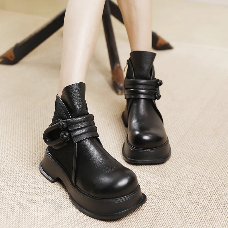 Birkuir Retro Thick Heel Women Boots Round Toe Button Zip Genuine Leather 2023 Luxury Short Boots Ladies High Heel Ankle Boots
Birkuir Retro Thick Heel Women Boots Round Toe Button Zip Genuine Leather 2023 Luxury Short Boots Ladies High Heel Ankle Boots