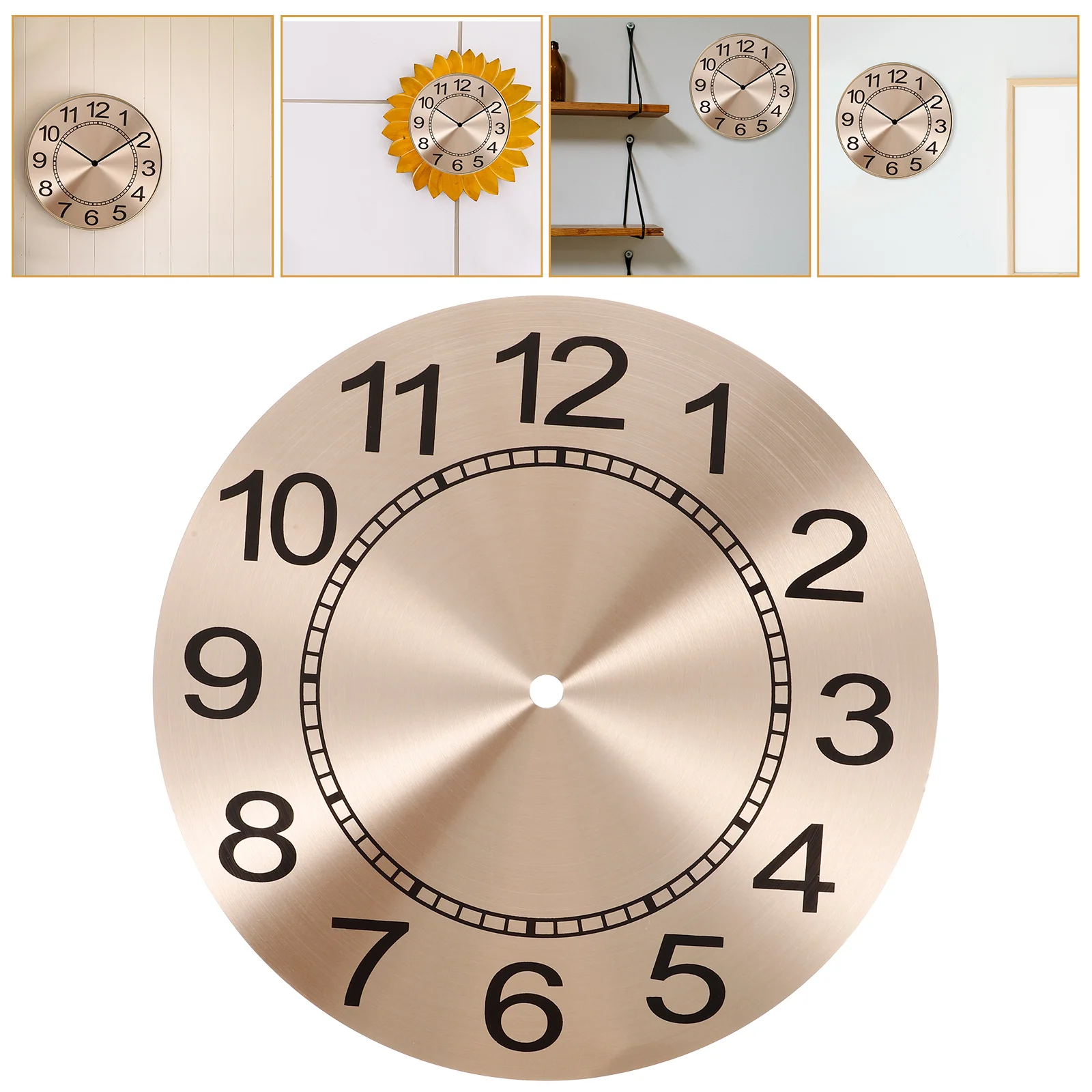 

Wall Clock Faces Aluminum DIY Round Clock Dials Digital Clock Dial Replacement Quartz Clock Movement Hanging Clock