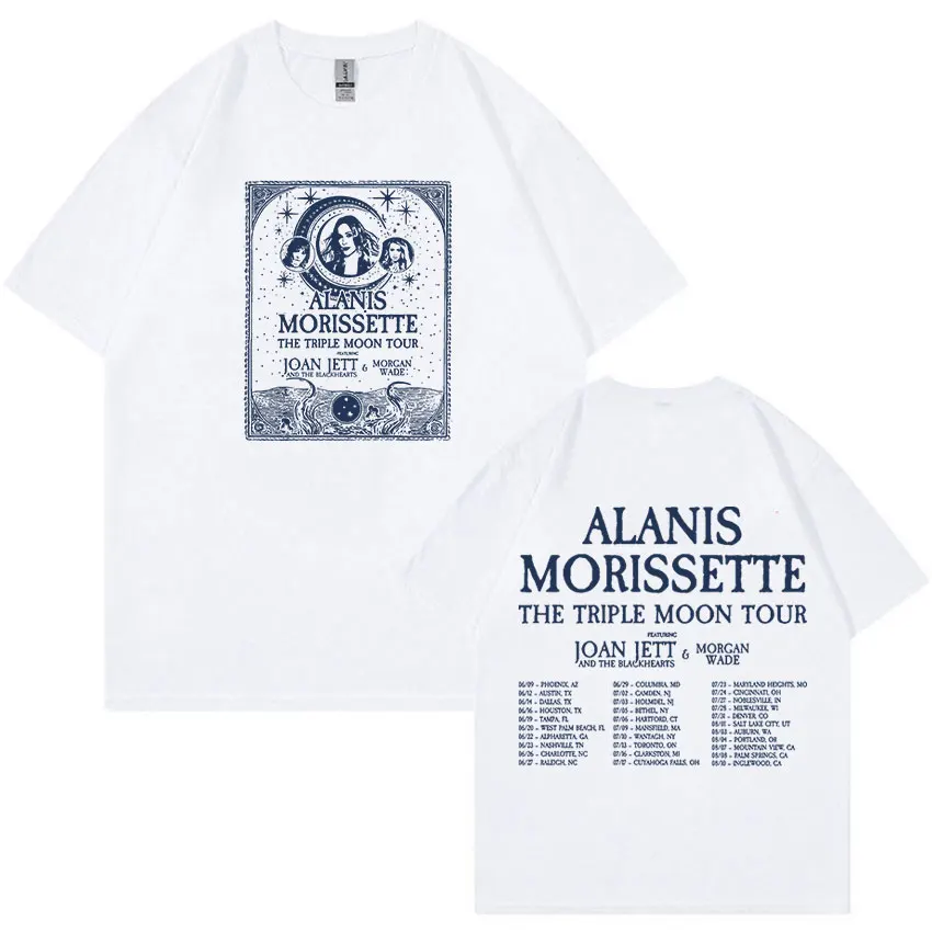 Футболка Alanis Morissette The Triple Moon Tour 2024 с принтом для мужчин и женщин, в стиле ретро, Модная хлопковая футболка оверсайз, уличная одежда 
Футболка Alanis Morissette The Triple Moon Tour 2024 с принтом для мужчин и женщин, в стиле ретро, Модная хлопковая футболка оверсайз, уличная одежда