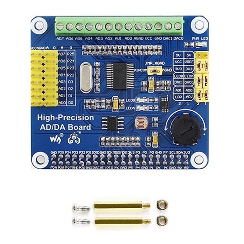 Высокоточная плата AD/Da PCB для Raspberry Pi, цифровой модуль, совместимый с 4B/3B +/JETSON NANO Module
Высокоточная плата AD/Da PCB для Raspberry Pi, цифровой модуль, совместимый с 4B/3B +/JETSON NANO Module