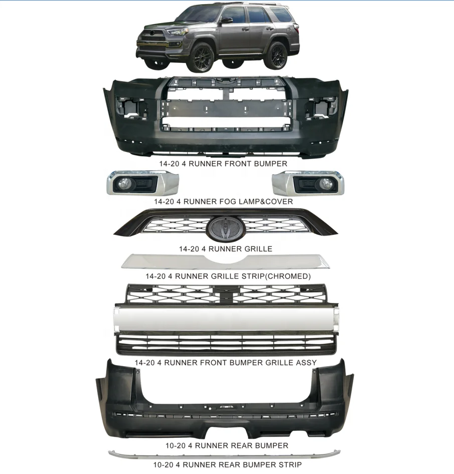 Модификация автомобиля передний и задний бампер с фотоэлементом для Toyota 4 runner limited
Модификация автомобиля передний и задний бампер с фотоэлементом для Toyota 4 runner limited