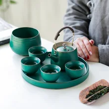Japanese-Style One Pot With Four Cups Beam Pot Kung Fu Tea Set Ceramic Teapot Teacup Tea Tray Complete Set Of Gift Box
Japanese-Style One Pot With Four Cups Beam Pot Kung Fu Tea Set Ceramic Teapot Teacup Tea Tray Complete Set Of Gift Box