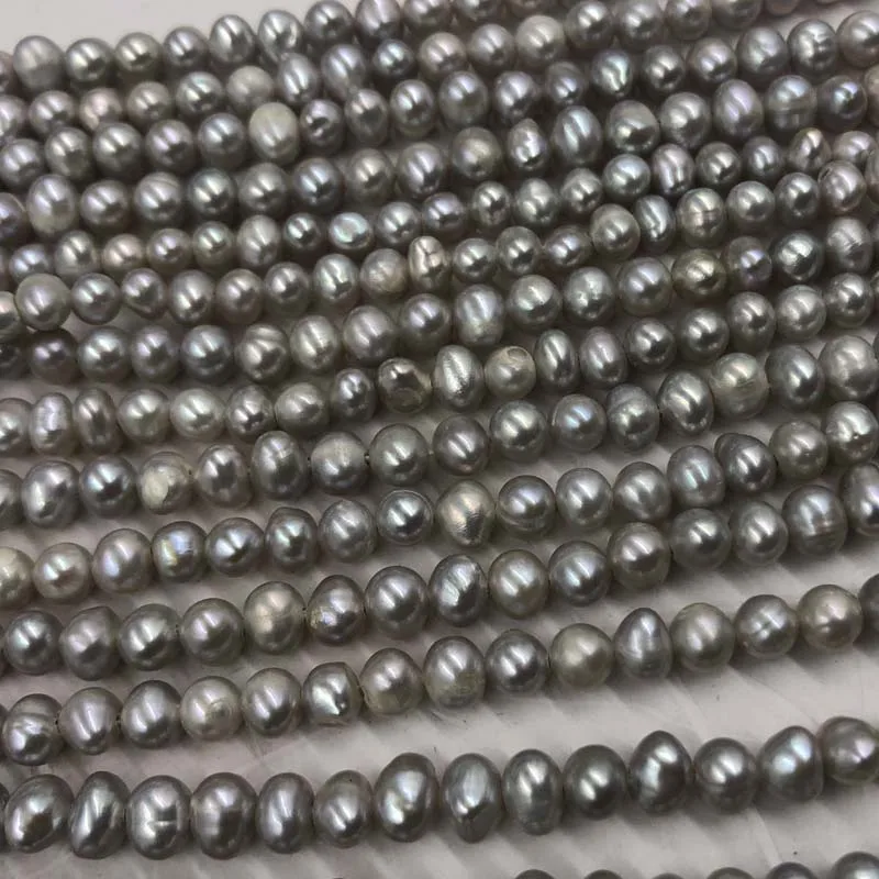 

ELEISPL JEWELRY Wholesale 14 Strands 5-6mm Gray Freshwater Pearls Free Shipping #22000476-2