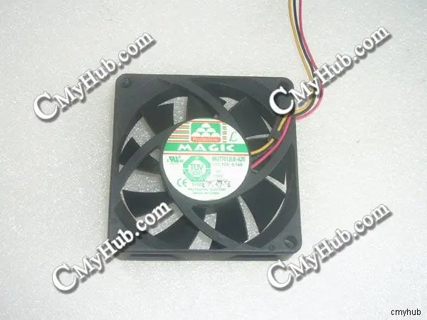 

Для Protechnic MGT7012LB A20 DC12V 0.14A 7020 7 см 70 мм 70x70x20 мм 3-контактный охлаждающий вентилятор