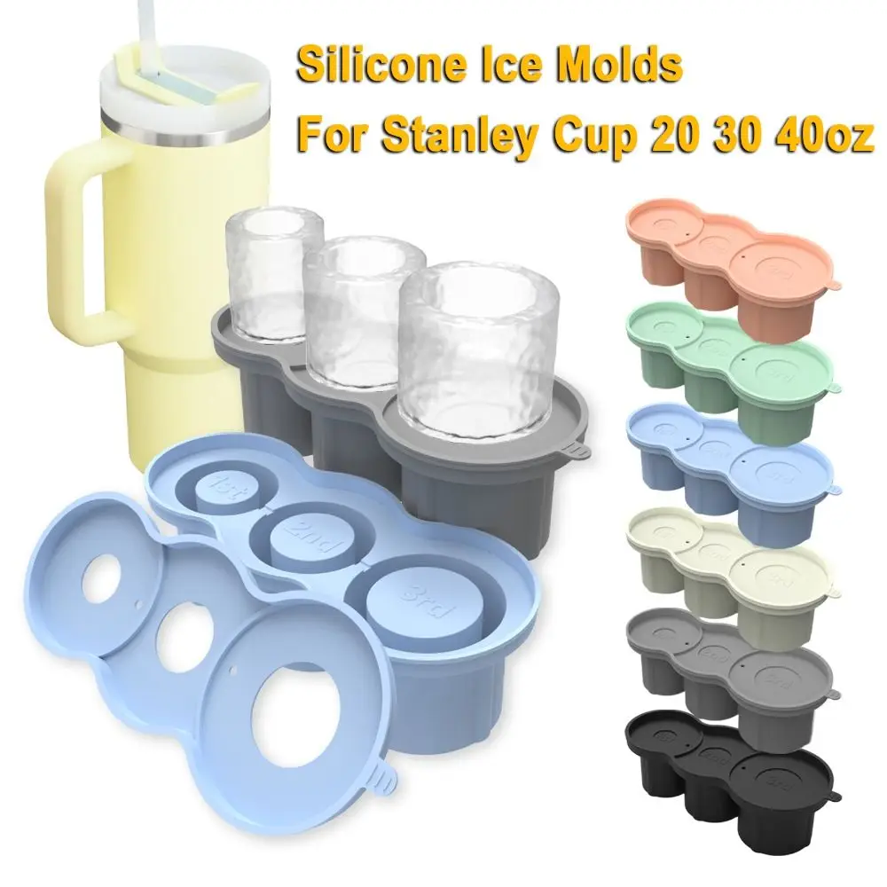 

Silicone Tumbler Cup Ice Cube Tray Tumbler Cup with Lid Ice Cube Maker Mold Cylinder-Shaped Accessories for Stanley Cup 20-40oz