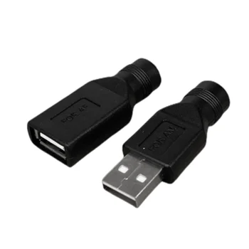 암 잭-USB 2.0 수 플러그/암 잭, 5V DC 전원 플러그 커넥터 어댑터, 노트북 5.5x2.1mm 블랙 컬러 상품 이미지