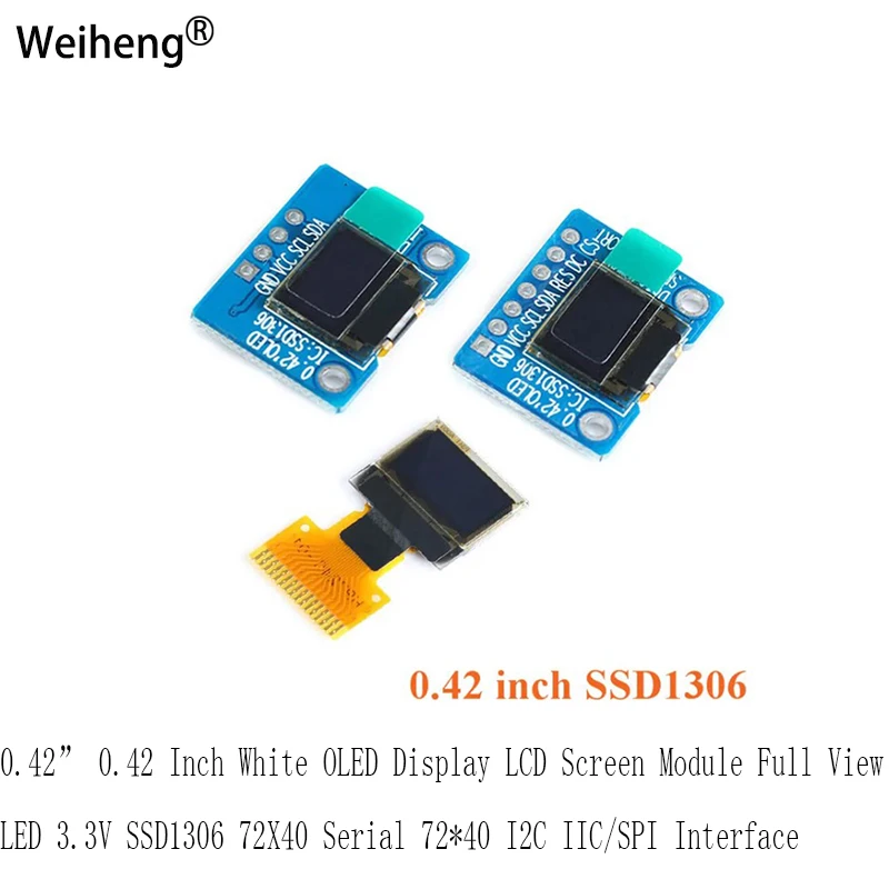 0.42” 0.42 Inch White OLED Display LCD Screen Module Full View LED 3.3V SSD1306 72X40 Serial 7240 I2C IICSPI Interface
0.42” 0.42 Inch White OLED Display LCD Screen Module Full View LED 3.3V SSD1306 72X40 Serial 7240 I2C IICSPI Interface