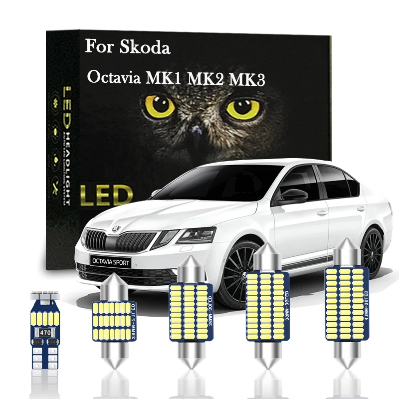 

Canbus Indoor LED For Skoda Octavia 1 2 3 MK1 MK2 MK3 RS A5 A7 1U 1U2 1Z 1Z3 5E3 5E5 Combi 2004 2013 2017 2018 2019 2021