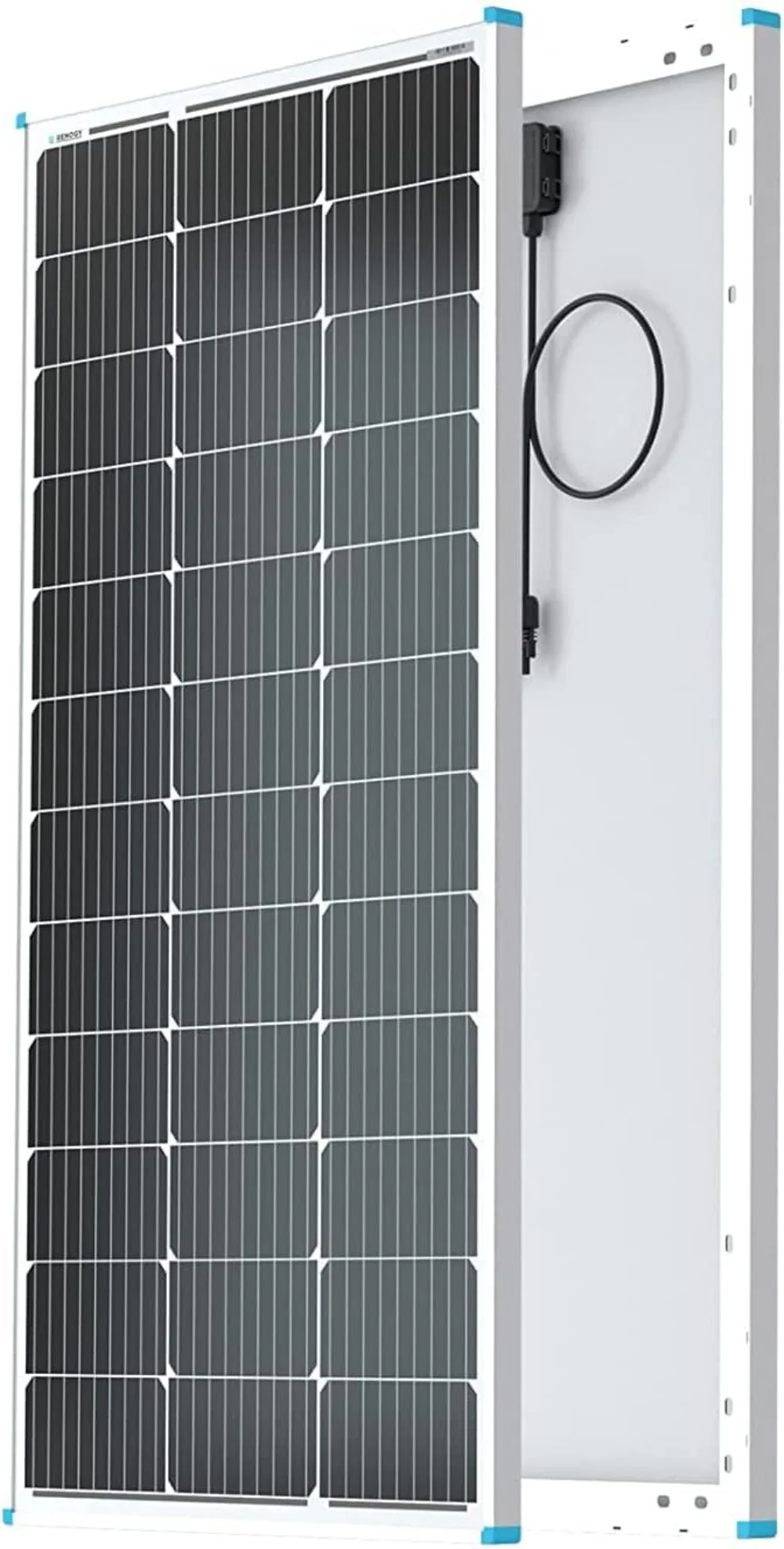

Renogy Solar Panel 100 Watt 12 Volt, High-Efficiency Monocrystalline PV Module Power Charger for RV Marine Rooftop Farm Battery