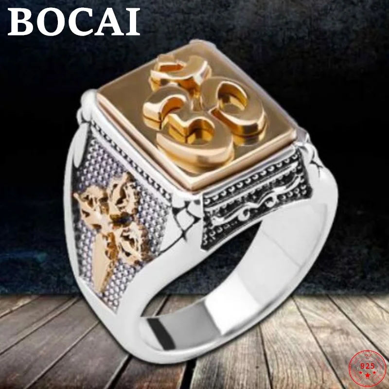 BOCAI Real S925 Sterling Silver Charms Ring for Women Men Six Syllable Mantra Vajra Pestle Buddhist Amulet Jewelry Free Shipping
BOCAI Real S925 Sterling Silver Charms Ring for Women Men Six Syllable Mantra Vajra Pestle Buddhist Amulet Jewelry Free Shipping