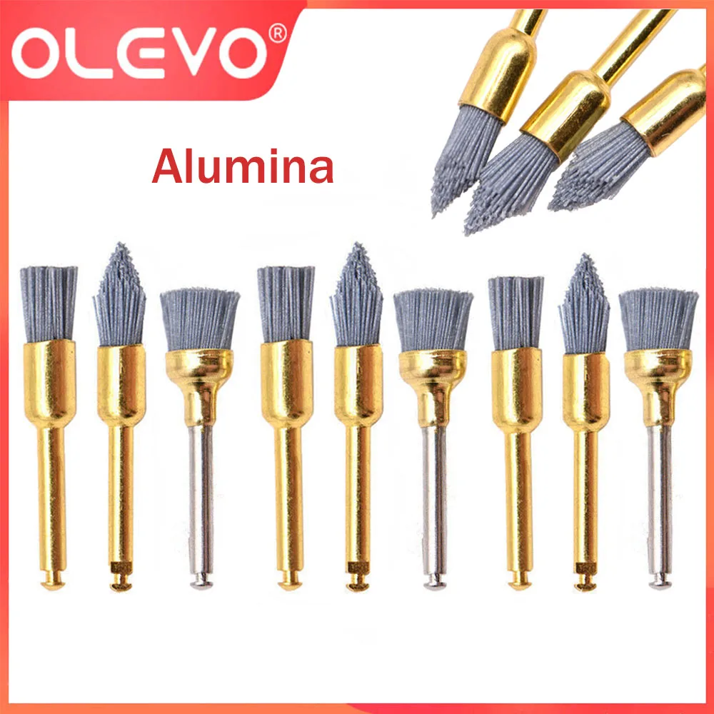

OLEVO 9 Pcs Alumina Dental Polishing Brush Flat/Sharp/Bowl Type Silicon Carbide Prophy Brushes Teeth Whitening Dentistry Tools