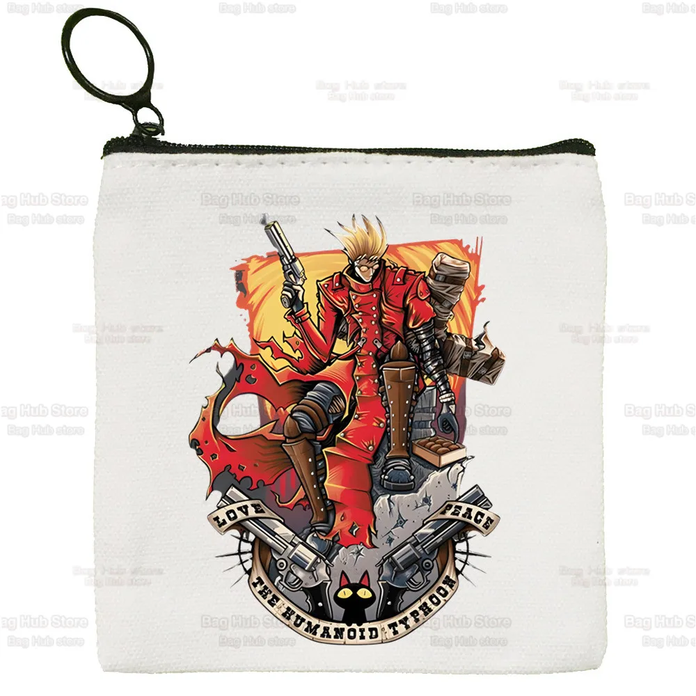 

Anime The Humanoid Typhoon Trigun Simple Canvas Coin Purse Cute Cartoon Key Case Lady Bag Coin Storage Bag