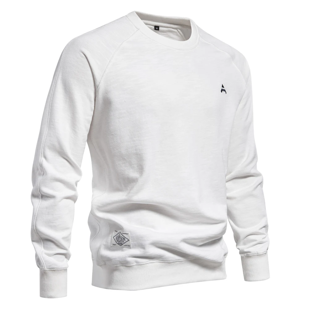 

2024 New Spring Cotton Blend Sweatshirt For Casual Sport Design Round Neck Pullover Men