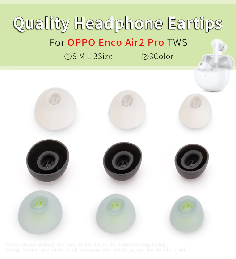 6Pcs Silicone Ear Tips for OPPO Enco Air2 Pro Earbuds Eartips for OnePlus Buds N TWS Tips Air 2 Pro headphones Earplugs 6Pcs Silicone Ear Tips for OPPO Enco Air2 Pro Earbuds Eartips for OnePlus Buds N TWS Tips Air 2 Pro headphones Earplugs