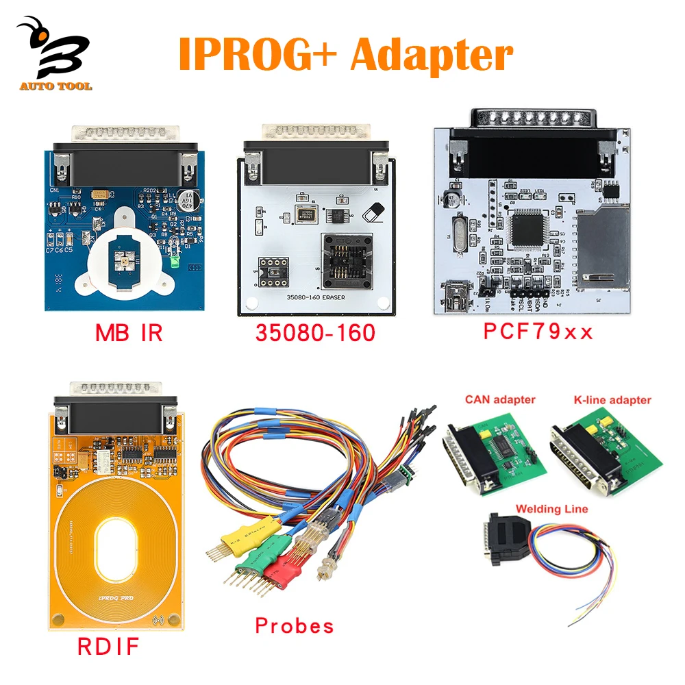 

For IPROG+ ECU Key Programmer CAN BUS/K-Line RFID MB IR PCF79XX 35080-160 Probe Adapters IPROG Diagnostic Adapter