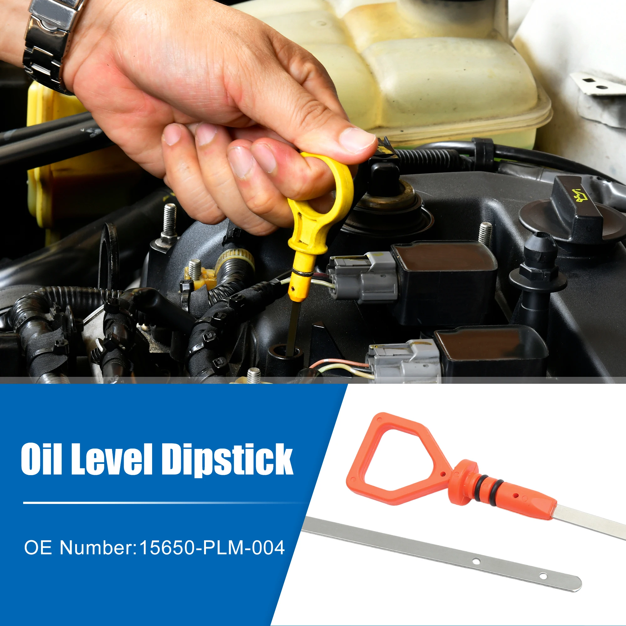 

UXCELL 1 Pcs Engine Oil Dipstick Engine Oil Fluid Level Dipstick for Honda Civic DX EX EX Special Edition No.15650-PLM-004